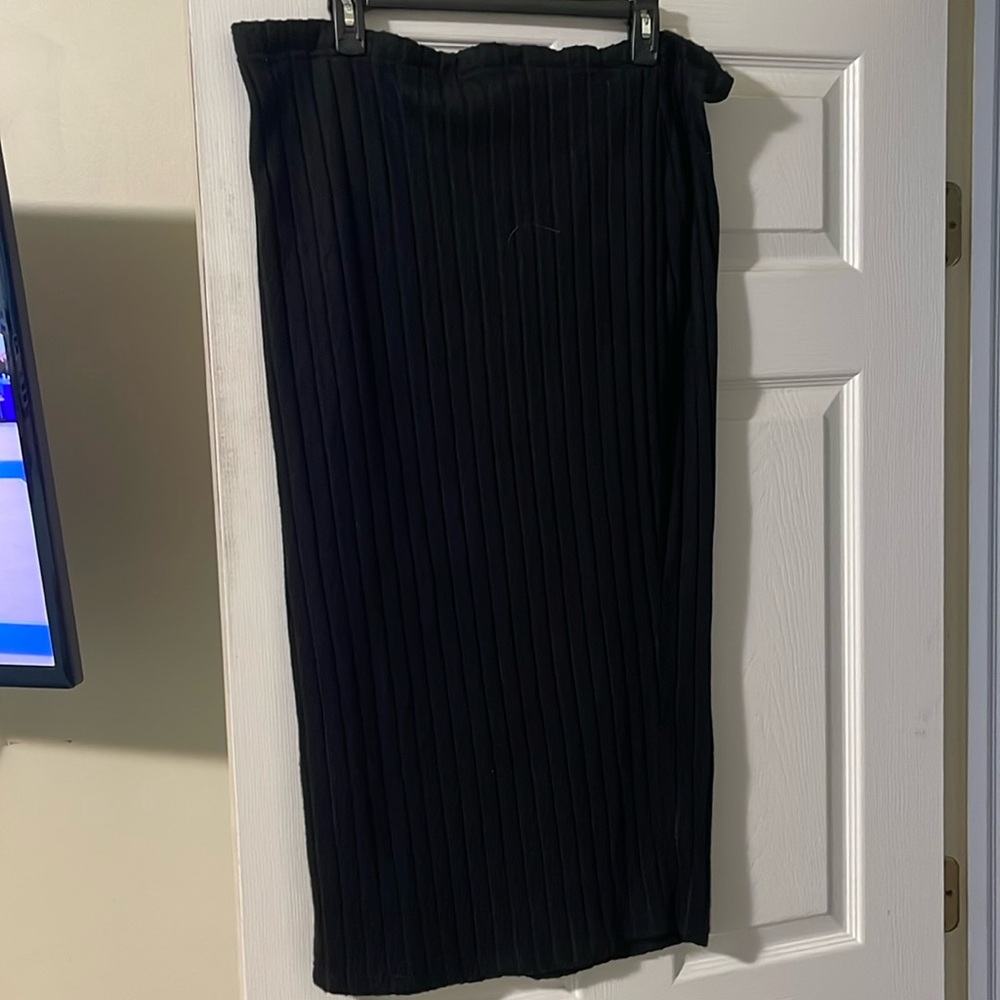 Maternity black midi skirt